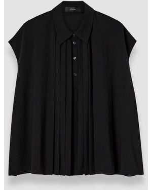 JOSEPH Antin Airy Plissé Blouse - Black