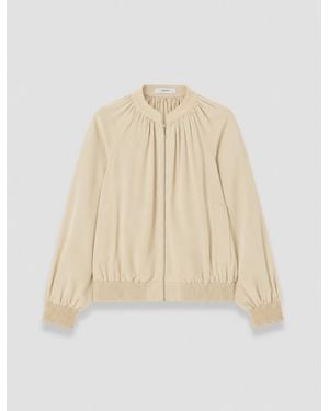 JOSEPH Mira Satin Twill Bomber Jacket - Natural