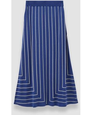 JOSEPH Geometric Jacquard Silk Blend Skirt - Blue