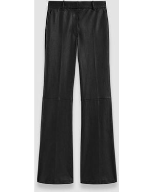 JOSEPH Tafira Leather Stretch Trousers - Black