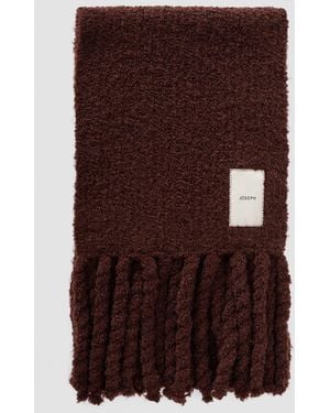 JOSEPH Kai Fluffy Bouclé Scarf - Purple