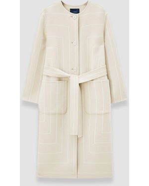JOSEPH Scheffer Geometric Double Face Wool Coat - White