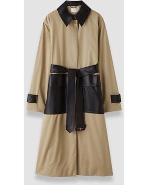 JOSEPH Zaman Cotton Leather Trench Coat - Natural