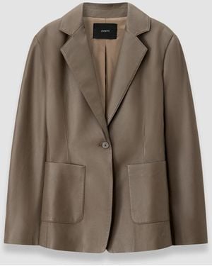 JOSEPH Glenview Nappa Leather Jacket - Brown