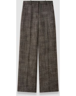 JOSEPH Hawley Textured Tailoring Wool Trousers - Grey