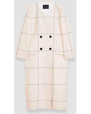 JOSEPH Wool Tartan Lalo Coat - White