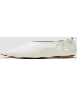 JOSEPH Leather Pointy Ballerina Shoes - Natural