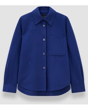 JOSEPH Jelia Light Double Face Wool Overshirt - Blue