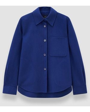 JOSEPH Jelia Light Double Face Wool Overshirt - Blue