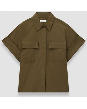 JOSEPH Justo Cotton Poplin Shirt - Green