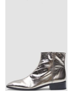 JOSEPH Metallic Leather Ankle Boots