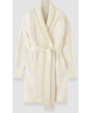 JOSEPH Sammy Brushed Alpaca Striped Cardigan - White