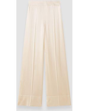 JOSEPH Dijon Silk Satin Trousers - White