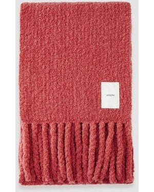JOSEPH Bouclé Knit Scarf - Red