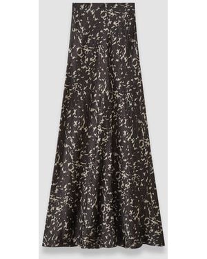 JOSEPH Marzia Printed Crinkle Skirt - Brown