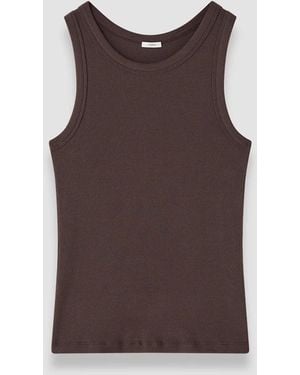JOSEPH Yeux Cotton Rib Vest - Brown