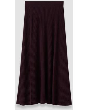 JOSEPH Hallie Merino Wool Rib Skirt - Purple