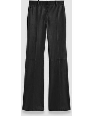 JOSEPH Tafira Leather Stretch Trousers - Black