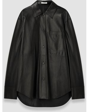 JOSEPH Penna Soft Nappa Leather Overshirt - Black