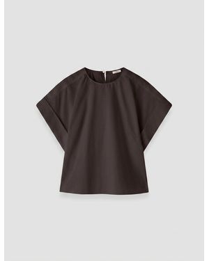 JOSEPH Fassia Cotton Poplin Blouse - Black