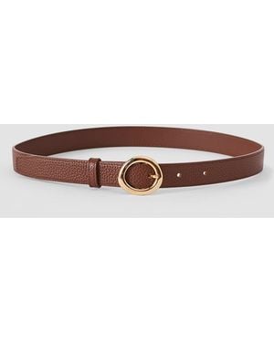 JOSEPH Rene Textured Leather Belt - White