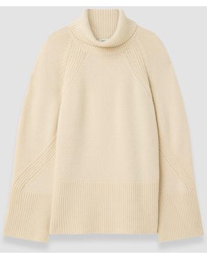 JOSEPH Loftus Pure Cashmere High Neck Jumper - White