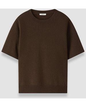 JOSEPH Meli Double Side Cashmere Top - Brown