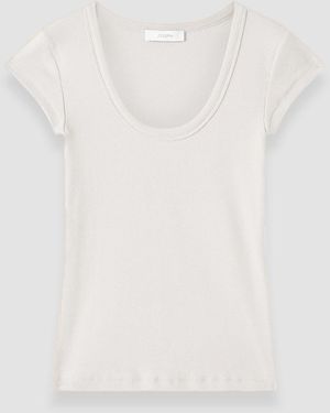 JOSEPH Saba Cotton Rib Top - White