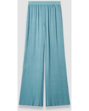 JOSEPH Amber Pleated Satin Trousers - Blue