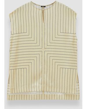 JOSEPH Louison Geometric Print Silk Top - Natural
