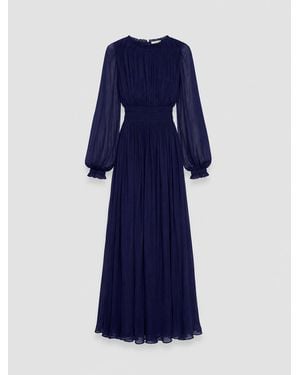 JOSEPH Olivia Silk Blend Crinkle Dress - Blue