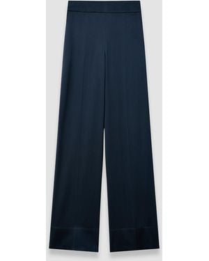 JOSEPH Pantalon Dijon En Satin De Soie - Bleu