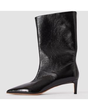 JOSEPH Tiana Patent Leather Short Boots - Black