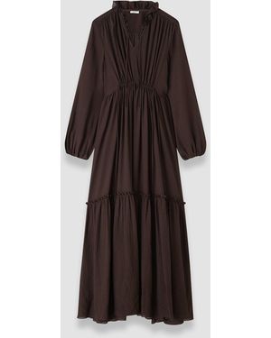 JOSEPH Robe Lotus En Soie Texturée - Marron