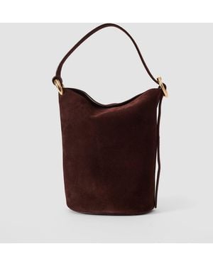 JOSEPH Mini Bucket Suede Bag - Brown