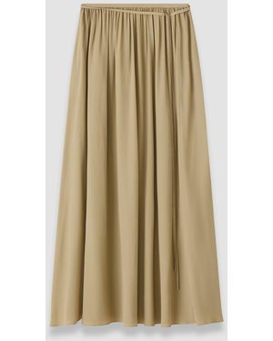 JOSEPH Elba Silk Blend Crepe Skirt - Natural
