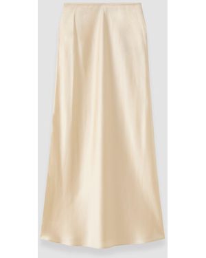JOSEPH Isaak Long Silk Satin Skirt - Natural