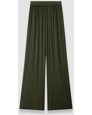 JOSEPH Amber Pleated Satin Trousers - Green