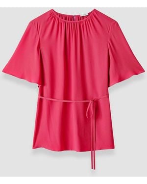 JOSEPH Libby Silk Blend Crepe Top - Red