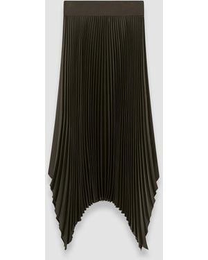 JOSEPH Ade Knit Weave Plissé Skirt - Black