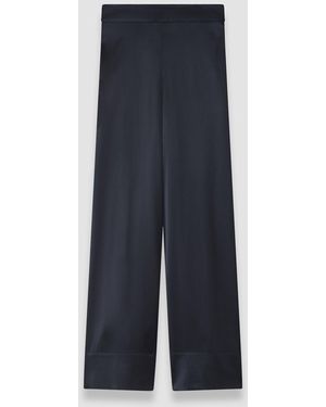 JOSEPH Dijon Silk Satin Trousers - Blue