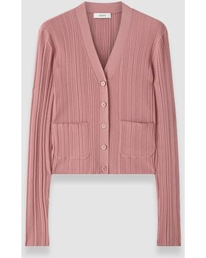 JOSEPH Sinai Plissé Knit Cardigan - Pink