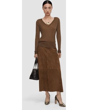 JOSEPH Cetus Cashair V Neck Jumper - Natural