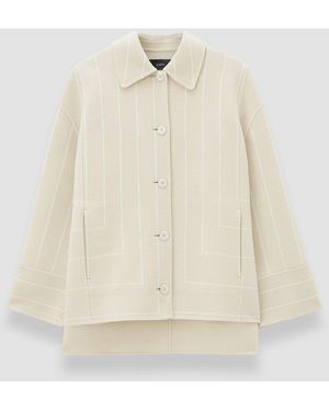 JOSEPH Molitor Geometric Double Face Wool Coat - White