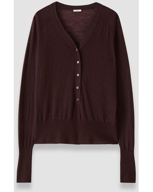 JOSEPH Reem Cashair Henley Top - Brown