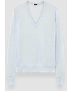 JOSEPH Cashair V Neck Jumper - White