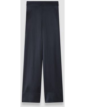 JOSEPH Dijon Silk Satin Trousers - Blue