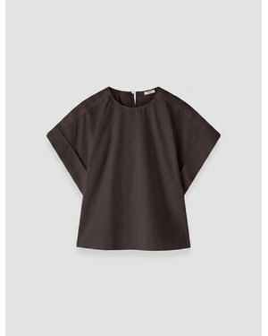 JOSEPH Fassia Cotton Poplin Blouse - Black