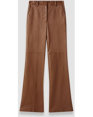 JOSEPH Tafira Leather Stretch Trousers - Brown
