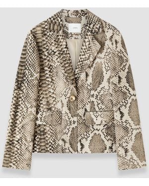JOSEPH Birch Naia Twill Snake Blazer - Brown
